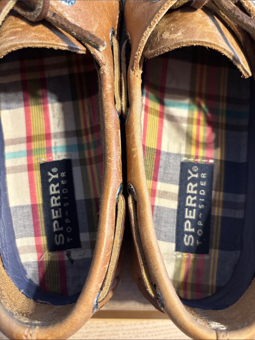 Sperry Tan Leather Boat Shoes - Picture 6 of 9